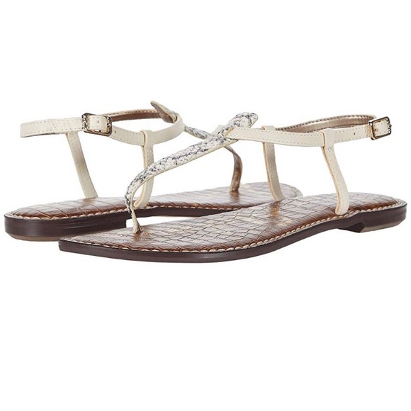 NEW Sam Edelman Gigi Black/White Ivory Corolia Snake Print Sandals. - Picture 1 of 5